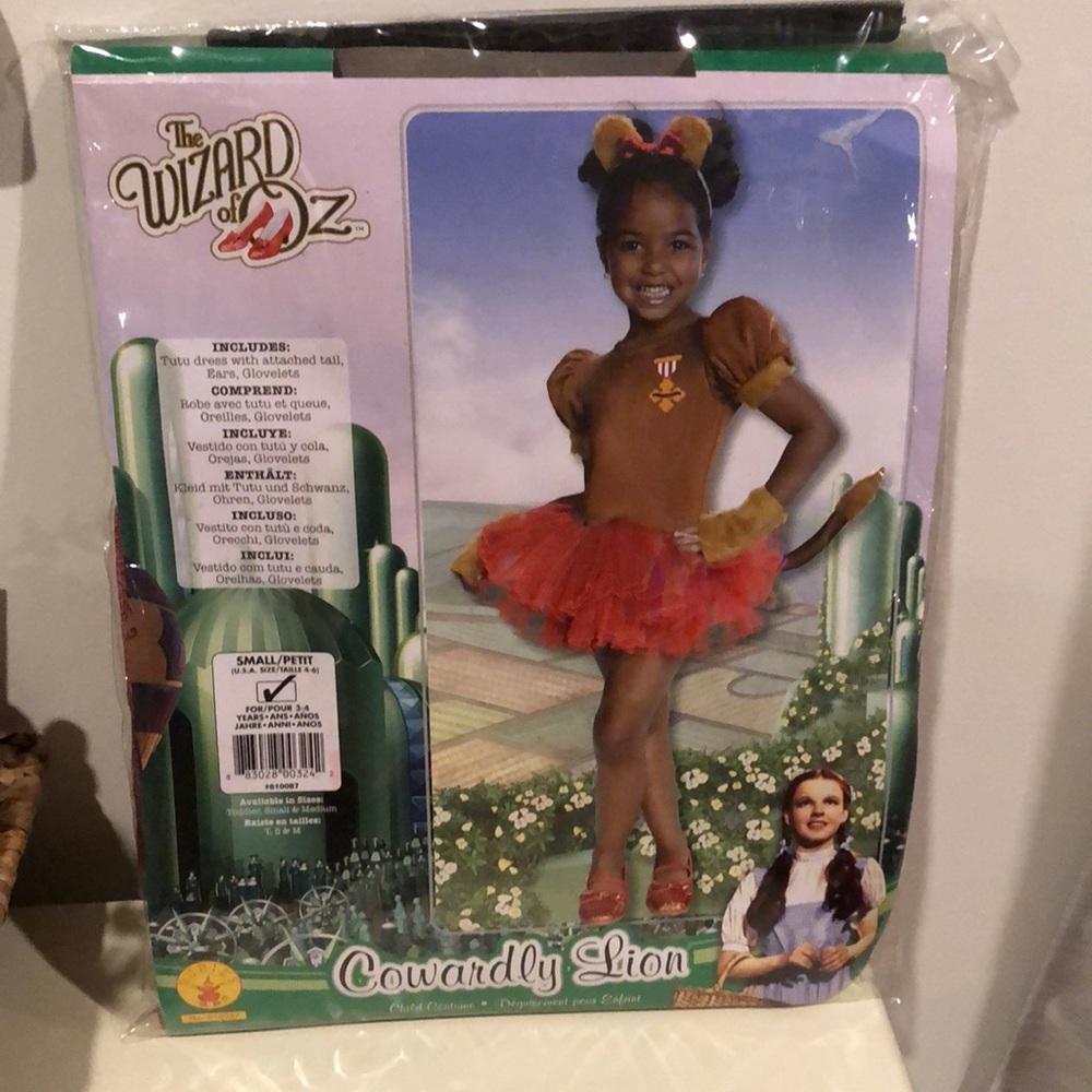 New Kids girls Cowardly Lion Halloween Costume size Small 3-4